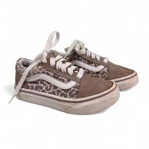 Vans Kids Sneakers in Beige/Lavender Leopard Suede